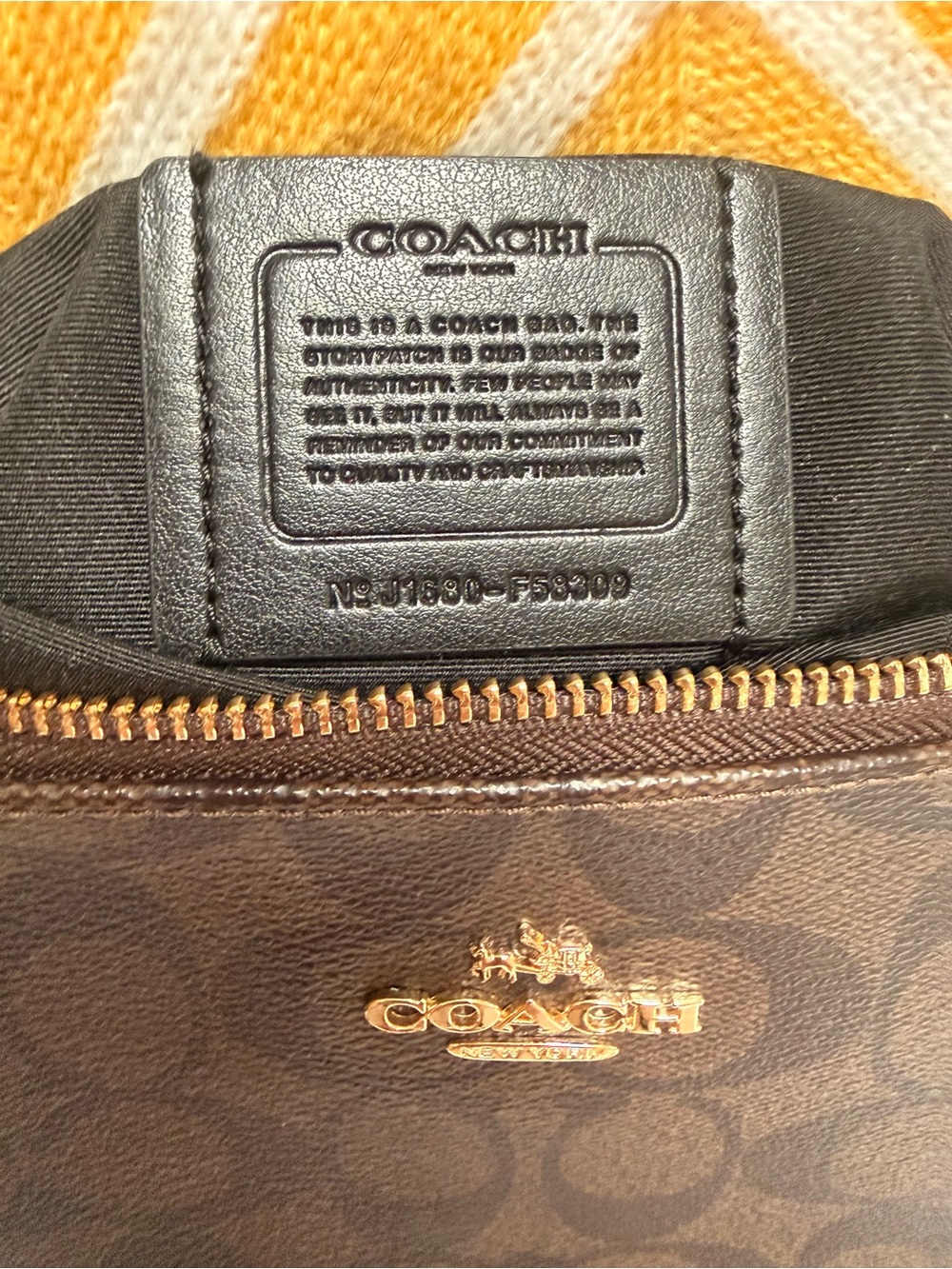 Coach Dark Brown Signature Leather Crossbody with Gold Logo - Picture 5 of 9